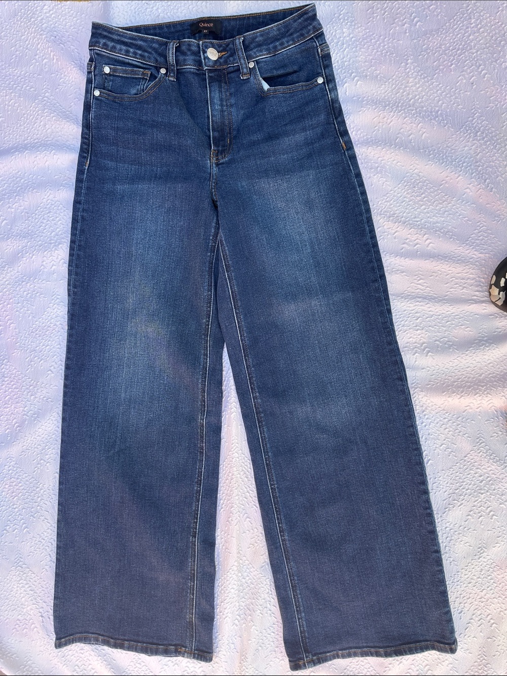 Quince Women's Wide-Leg Jeans in Deep Blue Denim